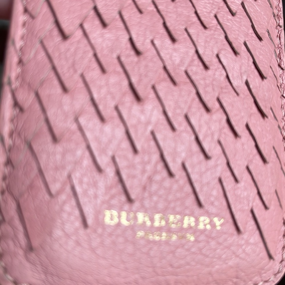 BURBERRY LIKE NEW CARD HOLDER POUCH PINK LEATHER - Picture 5 of 8